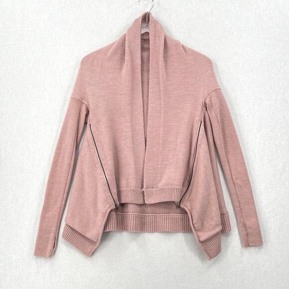 LULULEMON Wrap It Up Sweater Womens XS Pink Merino Wool Cardigan Athletic - Picture 3 of 16